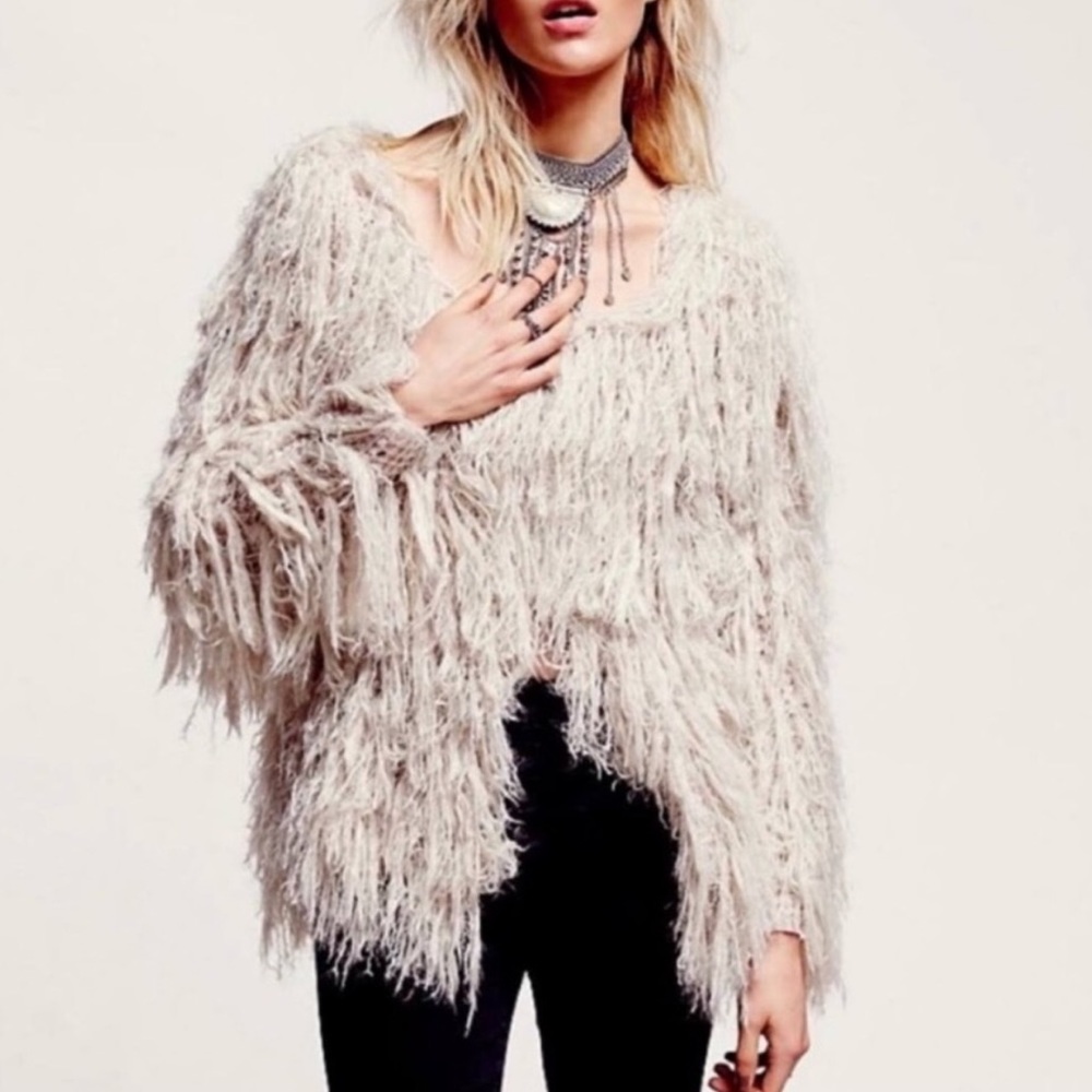 Free People Faithfully Shaggy cardigan 👩🏼‍🎤